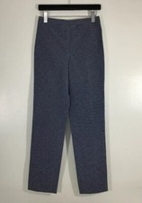 NWT Carolina Herrera Navy & Ivory Side Zip Casual Formal Slim Pants Sz 2