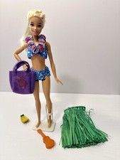 Vintage Barbie Hawaii Grass skirt lei ukelele bag Outfit