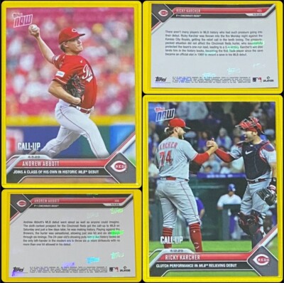 (2) 2023 Topps Now Andrew Abbott/Ricky Karcher CALL-UP Reds #390 & #435 SP  