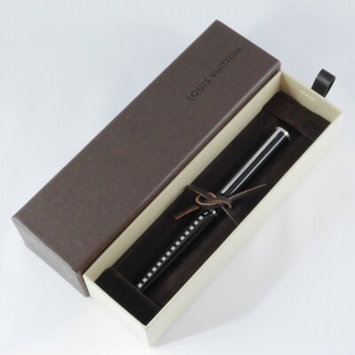 Louis Vuitton ボールペン 黒 Louis Vuitton Jet Black Lacquer PT Rollerball Pen (MINT) with Box
