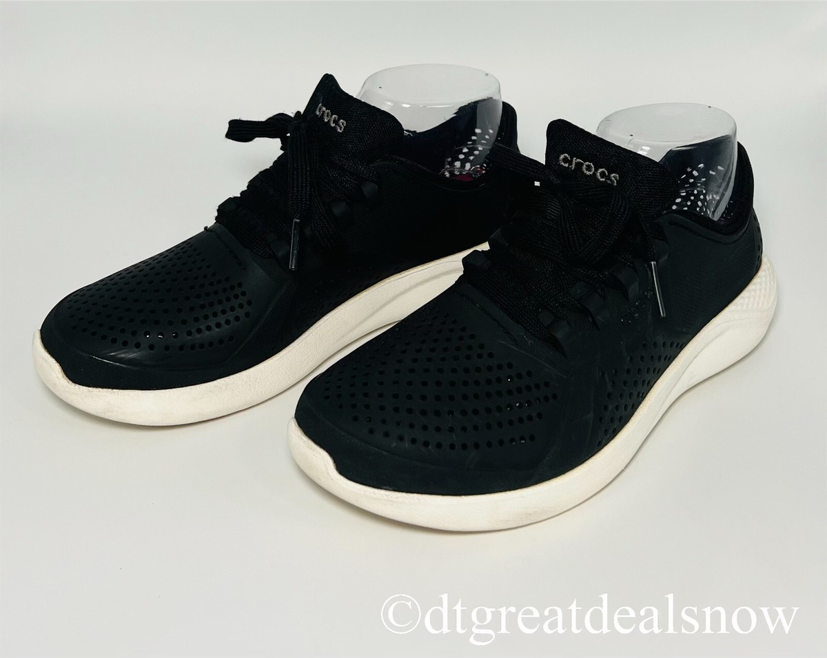 Crocs Women Literide Pacer Black Croslite Lightweight Sneaker