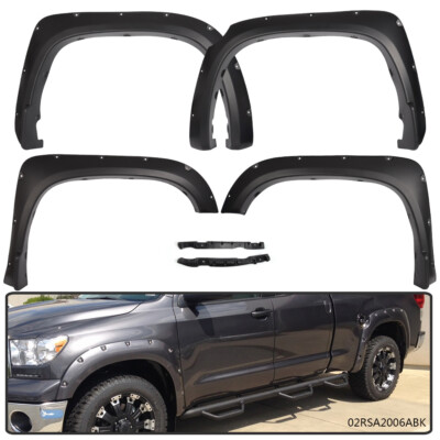 4Pcs Pocket Rivet Style Fender Flares Fit For 14-21 Toyota Tundra 2015 2016 2017