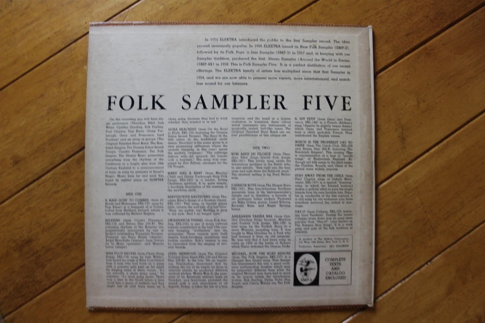 FOLK SAMPLER FIVE LP 12" VINYL RECORD VG+ ELEKTRA VARIOUS COMPILATION - Image 2 of 4