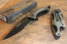 TAC-FORCE Speedster Assisted Opening GUN METAL GRAY Bottle Opener Knife NEW 