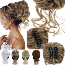 Messy Bun Hair Piece Claw Clip Messy Bun Wavy Curly Hair Bun Extensions 2 Styles