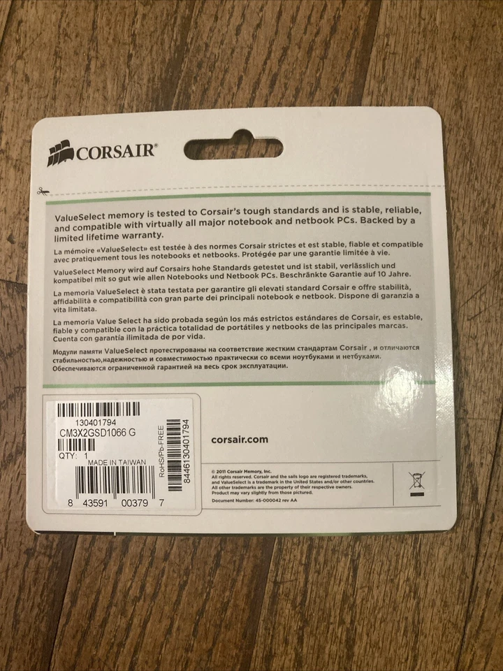 Corsair RAM Laptop/Netbook/PC CMSO2GX3M1A1333C9 Value Select 2GB (1X2gb) DDR3  - Image 2 of 3