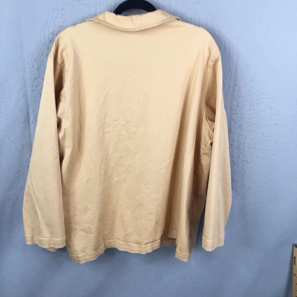 Chaqueta Denim & Co Mujer 2X Talla Grande Amarillo Mostaza Denim Jean Elastizada Informal Foto 2 de 4