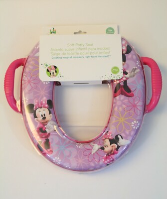 Disney Minnie Mouse Soft Potty Training Seat Flowers Pink Purple 18+ Months 
