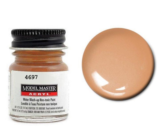 Testors 4697 Acryl Semigloss 1/2 Oz Tan Fs20400 Acrylic Paint Model