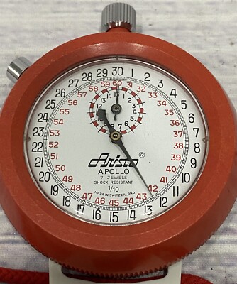 Vintage Herwins Hattrick Stopwatch Red & Neck Cord Aristo Apollo