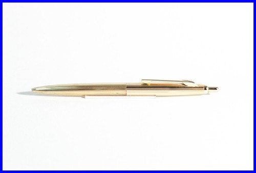 1960s Ballpoint Pen ROWI Gold DOUBLÉ Fine Pinstripe Mid Century Design