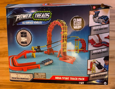 Power Treads Mega Stunt Track Pack Gravity Warp All-Surface Toy Vehicles 75 pcs!