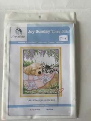 Joy Sunday Kreuzstich-Set - schlafende Katze und Hund DA618