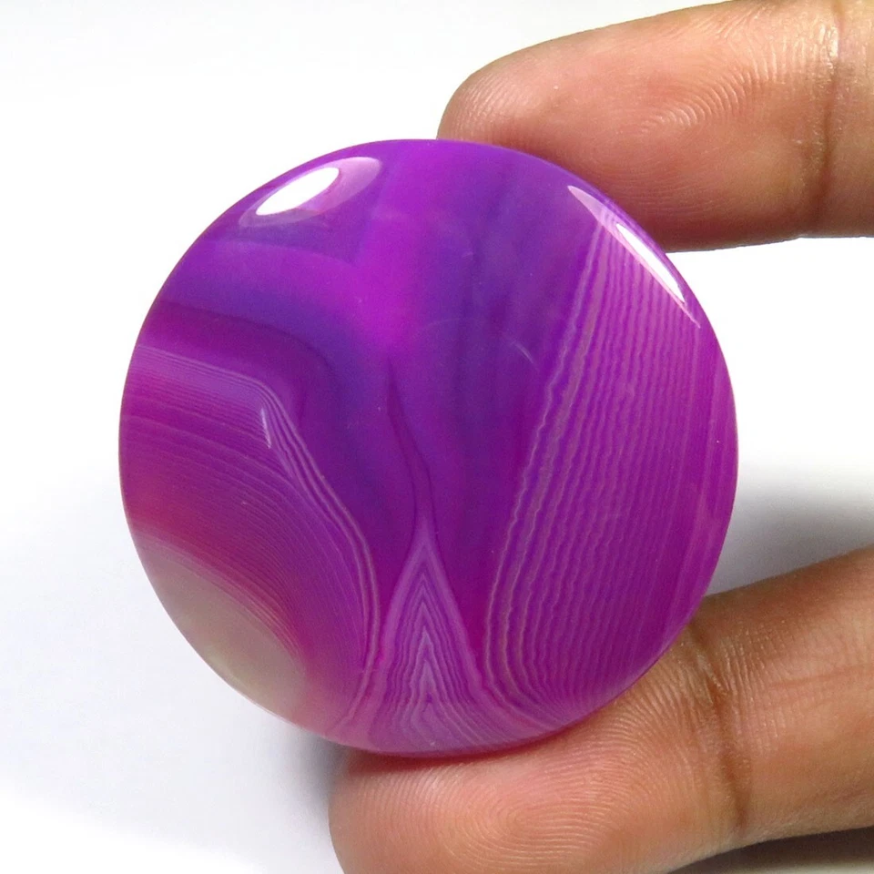 Natural Onyx Geode Agate Gemstone 37mm New Purple Onyx Geode Round Cabs OND-1306 - Image 4 of 4