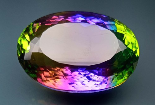 Oval Cut Tourmaline Bi-Colour 73-74 Ct Natural Certified Loose Gemstone KH445 - Picture 7 of 8