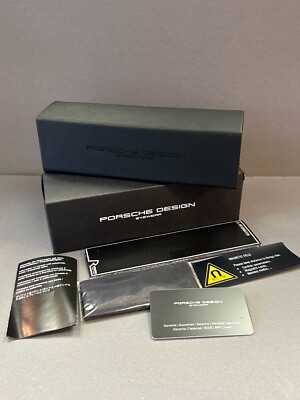 PORSCHE DESIGN EYEWEAR  New BLACK CASE + BOX + BOOKLETS + GUARANTEE CARD + CLOTH