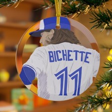 Bo Bichette Drawing Glass Ornament