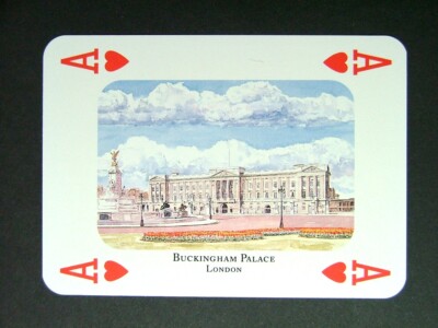 1 x Spielkarte Maler M C Smith Buckingham Palace London Ace of Hearts