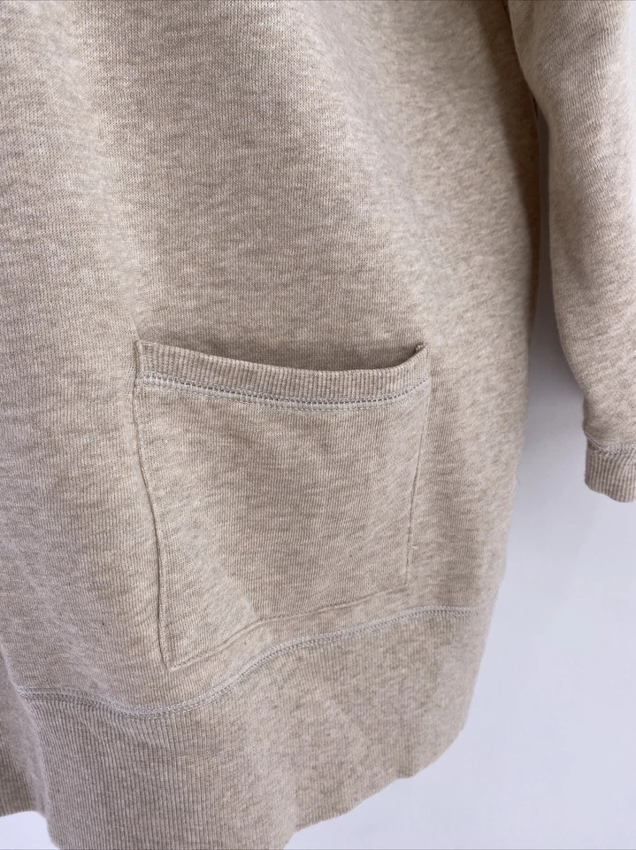 DG2 Diane Gilman 女式运动衫 2X 米色抓绒口袋套衫 — 第 2/4 张图片