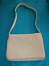 TALBOTS BEIGE WOVEN SMALL SHOULDER BAG LINED ...