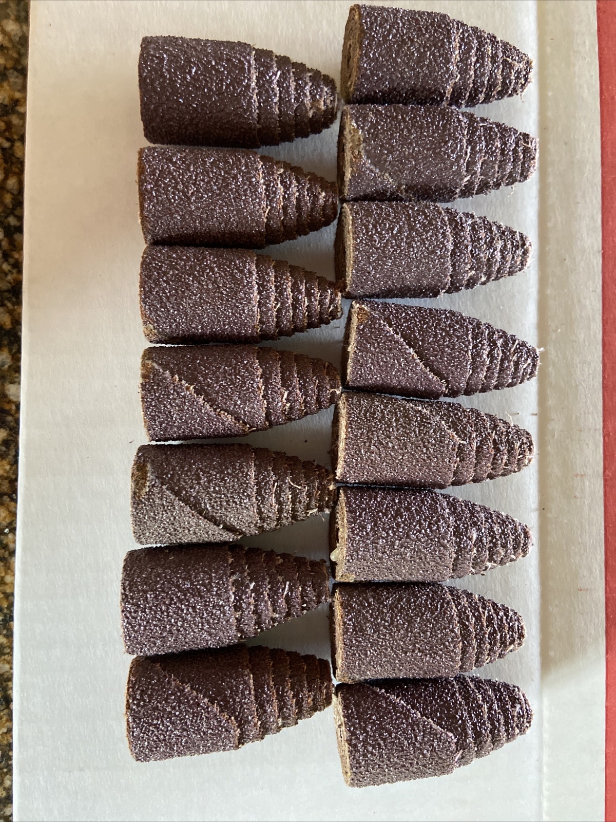 Tapered Cartridge Rolls 1/2" To 1"x 2" 36 Grit Aluminum Oxide Abrasive