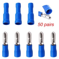 100X Female Male Crimp Terminals Insulated Bullet Butt Wire Connectors AWG 16-14