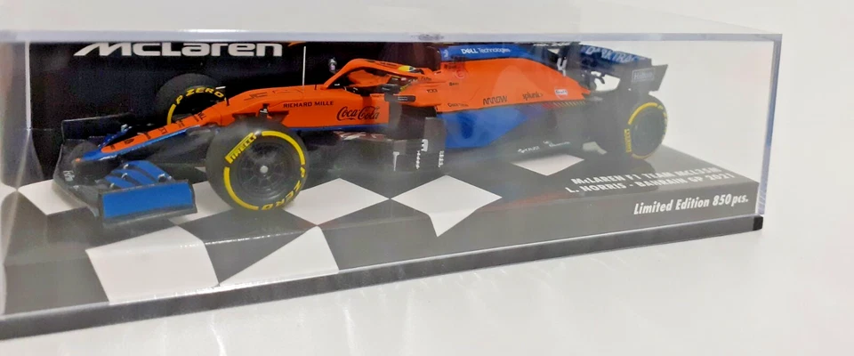 MODELLINO AUTO 1:43 F1 MINICHAMPS MCLAREN MCL35M NORRIS BAHRAIN GP 2021 DIE CAST - Immagine 3 di 4