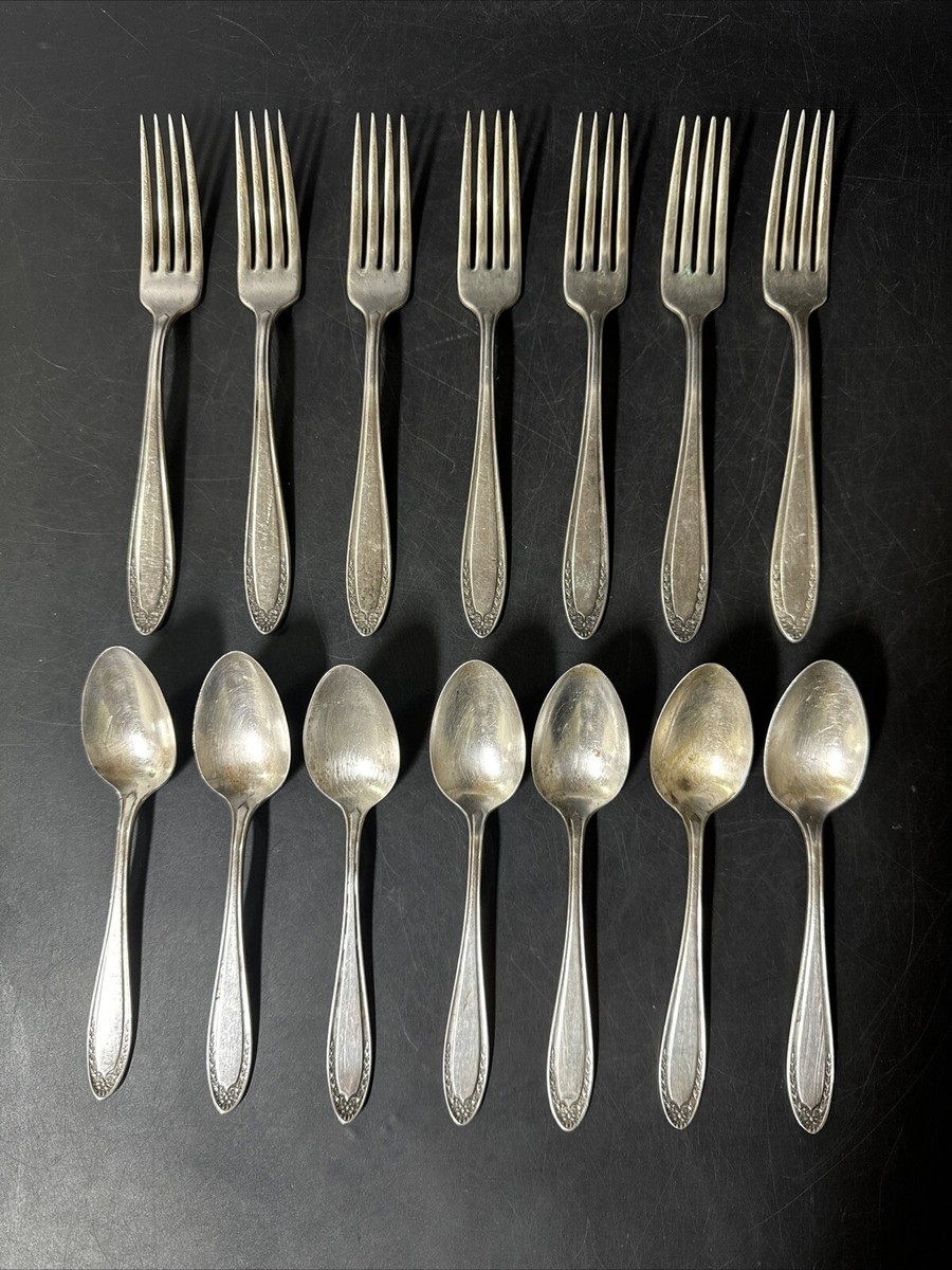 Oneida Community Par Plate Forks And Teaspoons/ Lot Of 14 | eBay