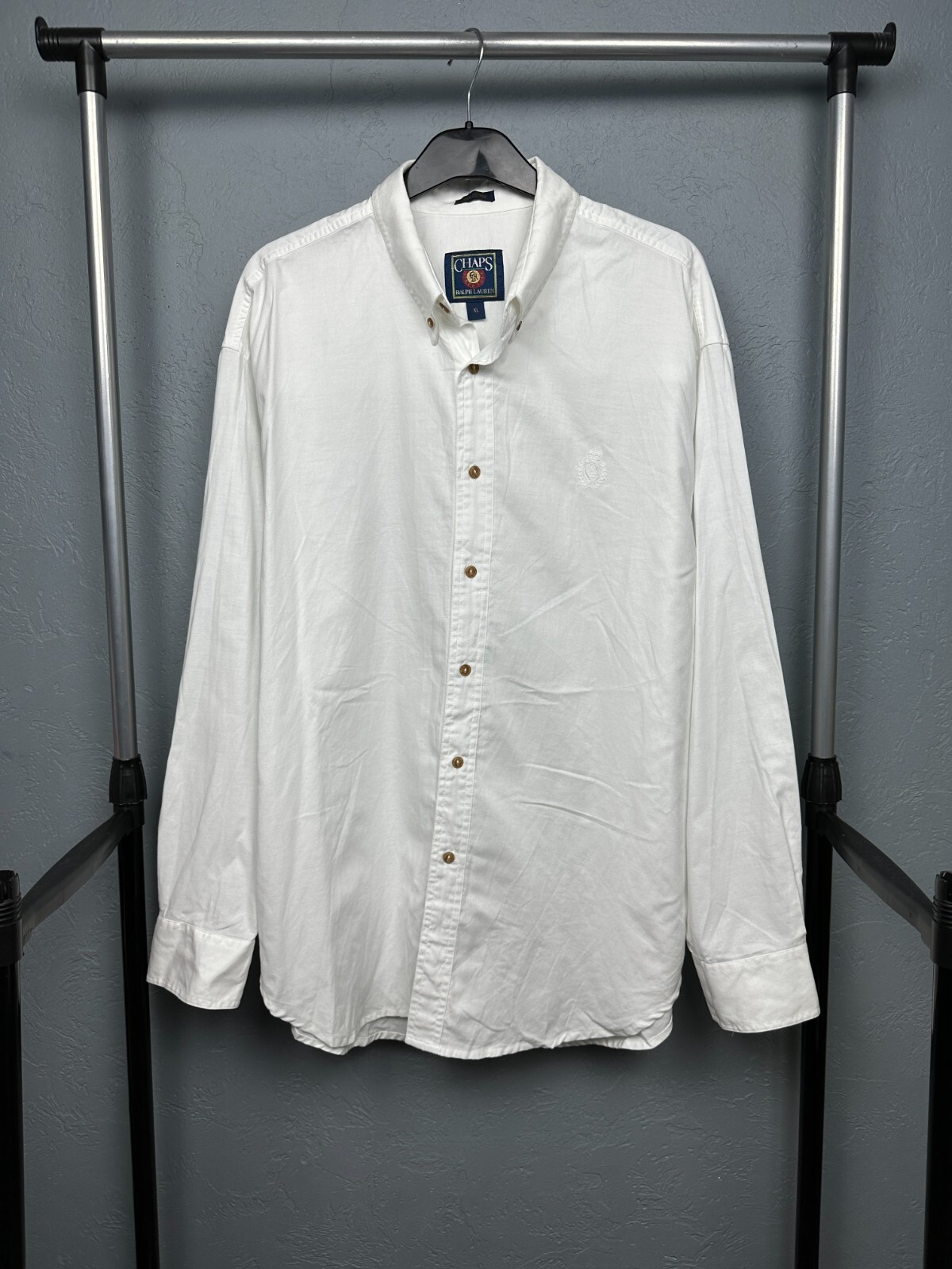 Chaps Polo Ralph Lauren Mens Long Sleeve White Shirt Size XL