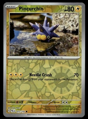 Pincurchin Reverse Holo Common SV02: Paldea Evolved 072/193 NM