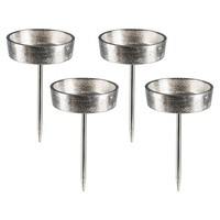 Aluminium Kerzenpick 4Er Set, Kerzenhalter FüR Adventskranz Ø6,5Cm Silber