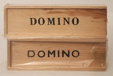 DOMINO GAME 28 PIECES 2 WOODEN BOXES TRADITIONAL BLOCKS NEW