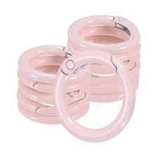 12-Pack Metal Spring O Rings, 5/8" Zinc Alloy Keyring Buckle [Pale Pink]