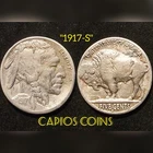 TUFF DATE 1917-S 5C BUFFALO NICKEL DETAILS ALBUM FILLER!!
