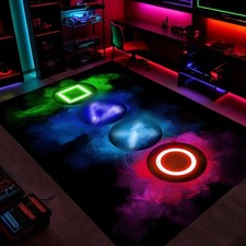 Gaming Rug for Boys Room, 5'x7' Game Rug Gamer Rug for Bedroom Livingroom Gam...