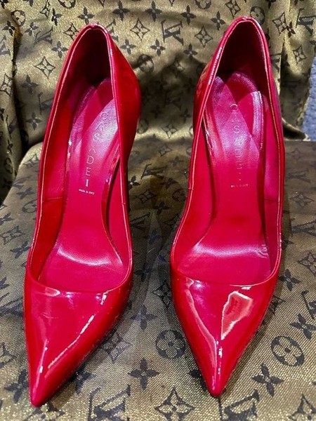 Damen Casadei Heels Rot Leder 40