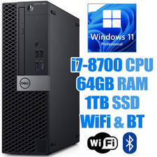 Dell OptiPlex 7060 SFF Windows 11 PC┃i7-8700┃64GB RAM┃1TB SSD┃DVD-RW┃WiFi&BT