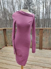 Moda International Pink Sweater Dress XS Bodycon Cashmere Cotton Minimalist Y2K
