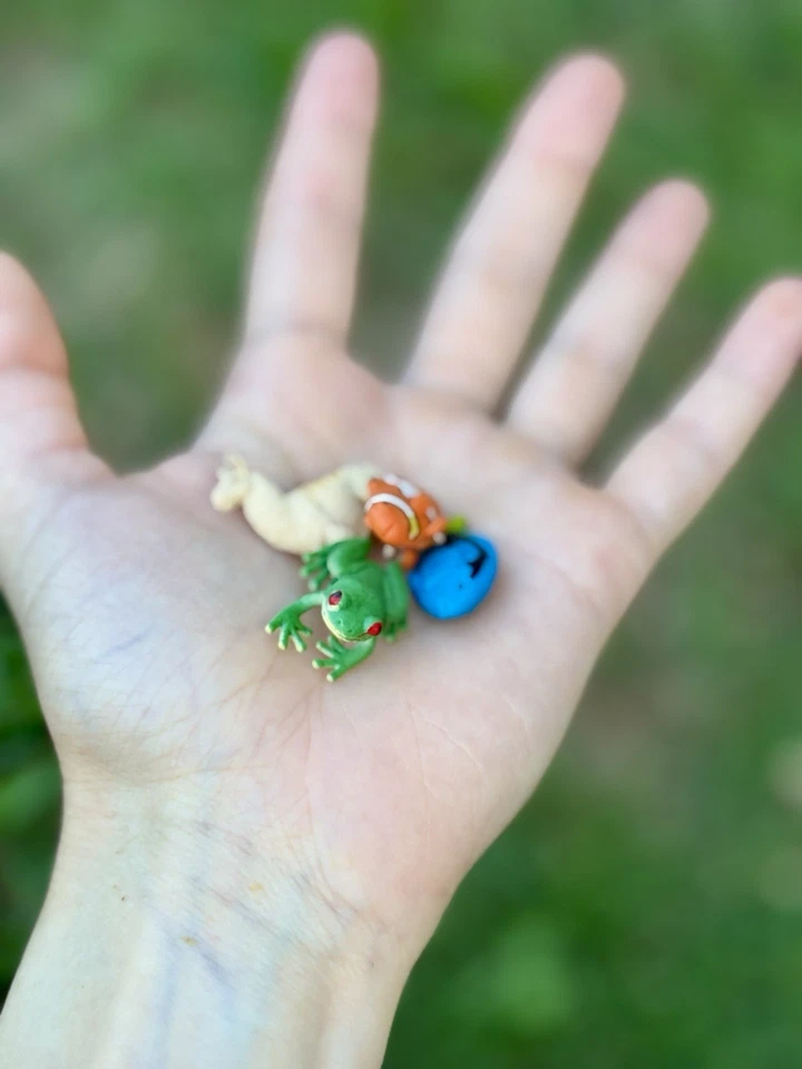 Mini animales blandos, mini peces blandos, rana arbórea blanda, mini llama, lindo Foto 2 de 4