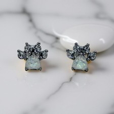 Opal Paw Print Stud Earrings