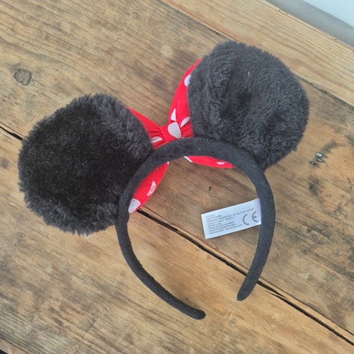 Disney Minnie Mouse Ohren rot weiß gepunktet Satin Schleife Stirnband Original Klassiker - Bild 2 von 4