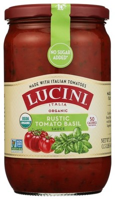 Organic Lucini Rustic Tomato Basil Sauce 25.5 Oz Jar