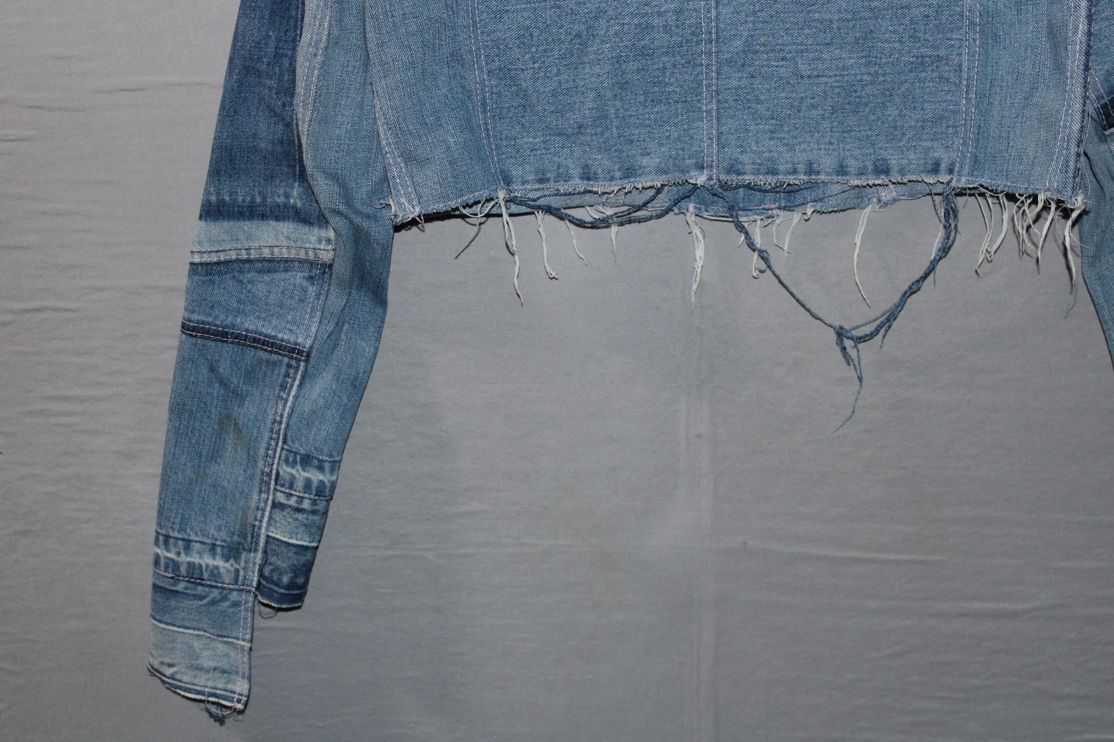 MISBHV Patchwork Denim Jacket Cropped Long Sleeve… - image 13