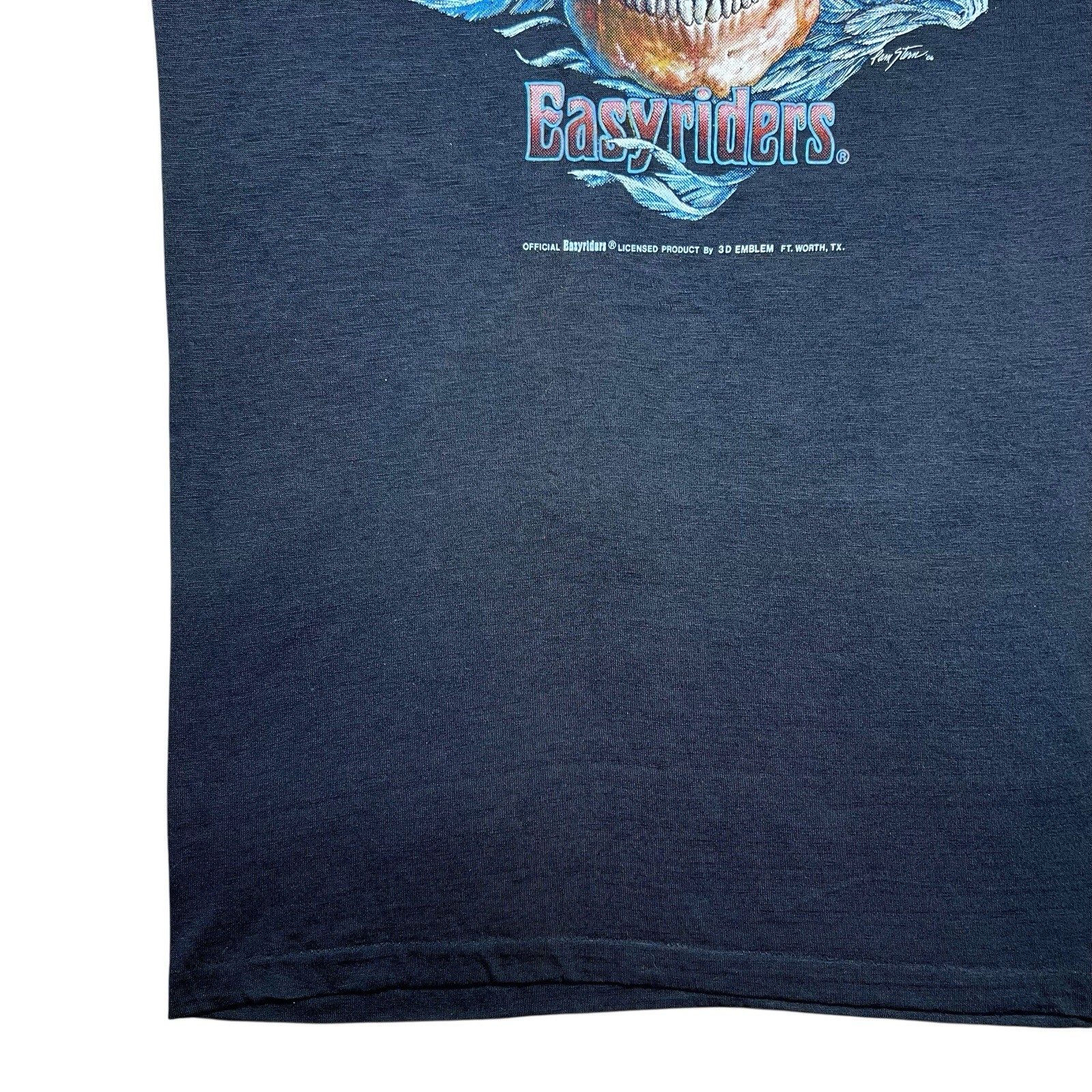 Vintage 1986 Easyriders Skull 3D Emblem Harley Davidson Biker T-Shirt Sz M image 5