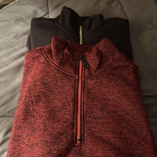 Pair. Men's Thermal Fleece Quarter Zip Pullover Sweater Warm Long Sleeve