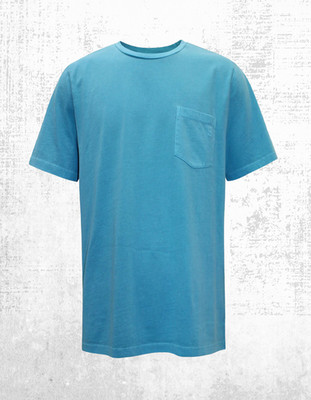 Men s Seasalt T-shirt Cotton Crew Neck Chest Pockets Blue Cyan Boxy Fit (Defect)