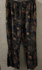 Vintage 90s Boho Geometric Print Pants Retro Tribal Pattern Festival Lounge Wear