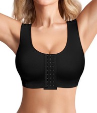 Women Front Closure Post Surgery Compression Everyday Bras for Mastectomy Sup...