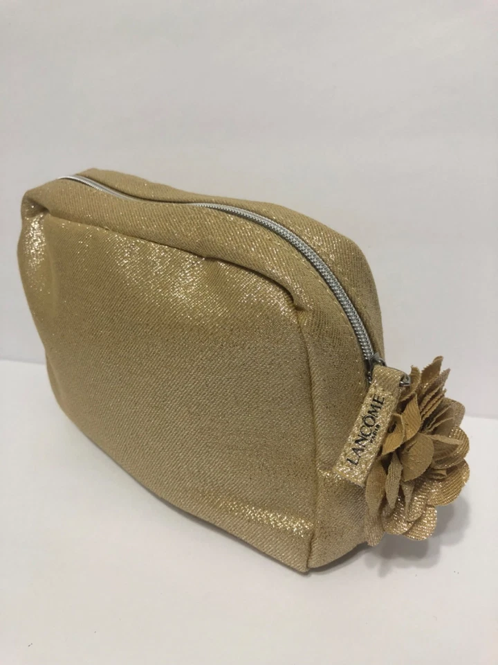 Bolso de Maquillaje Lancome Paris Bolsa Oro Rosa Flor Acento Estuche de Cosméticos Foto 2 de 4