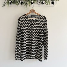 Alex Evenings Chevron Beaded Lightweight Cardigan XL Formal Party Glitter 17-308